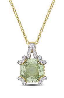 DELMAR Semiprecious Stone & White Topaz Pendant Necklace