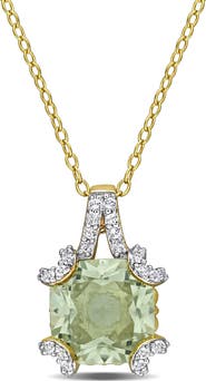 DELMAR Semiprecious Stone & White Topaz Pendant Necklace