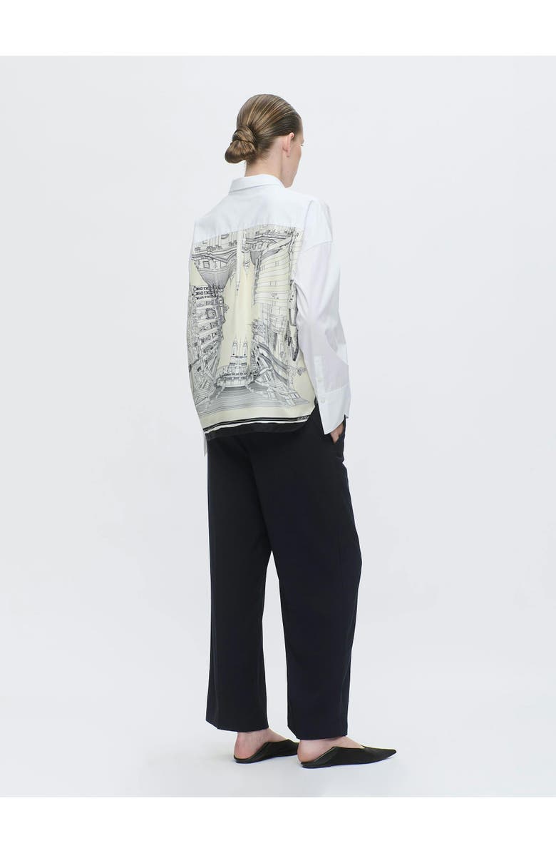 Callas Milano Sirene Rome Print Scarf-back Shirt, Alternate, color, White