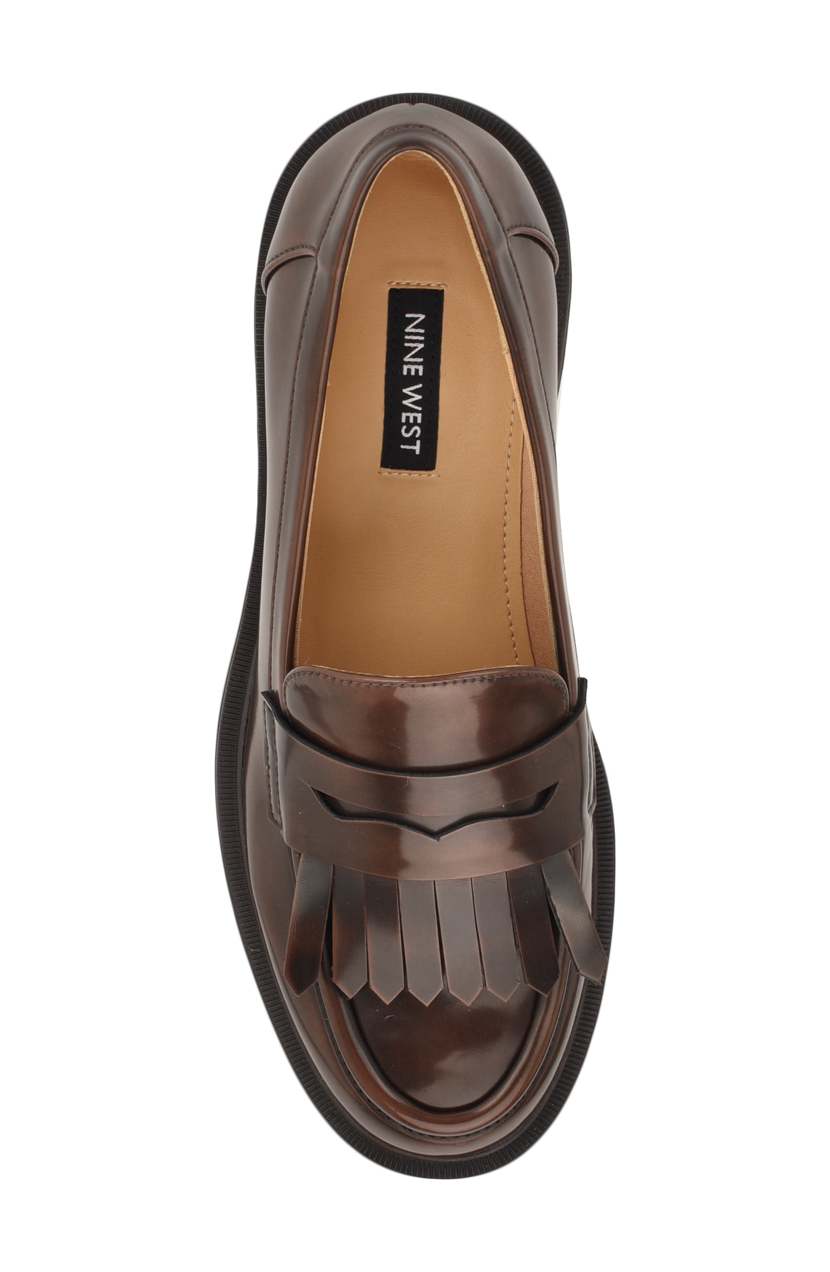 Nine West Missa Platform Lug Loafer, Alternate, color, Dark Brown 200