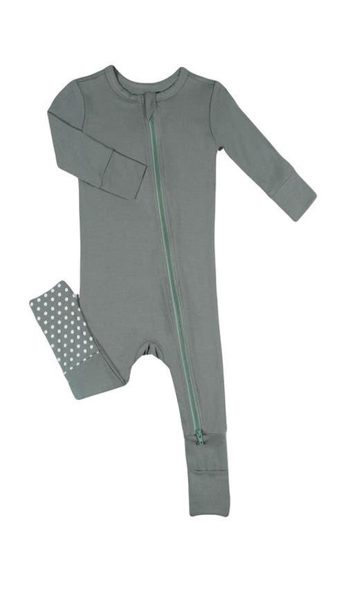 Everly Grey Convertible Romper Fitted Long Sleeve Pajama In Green