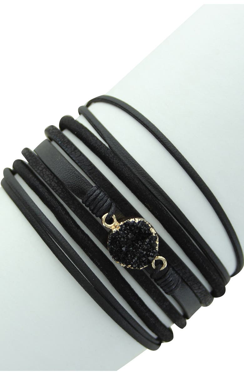 OLIVIA WELLES Alina Multi Strand Geode Charm Bracelet, Main, color, Gold-Black