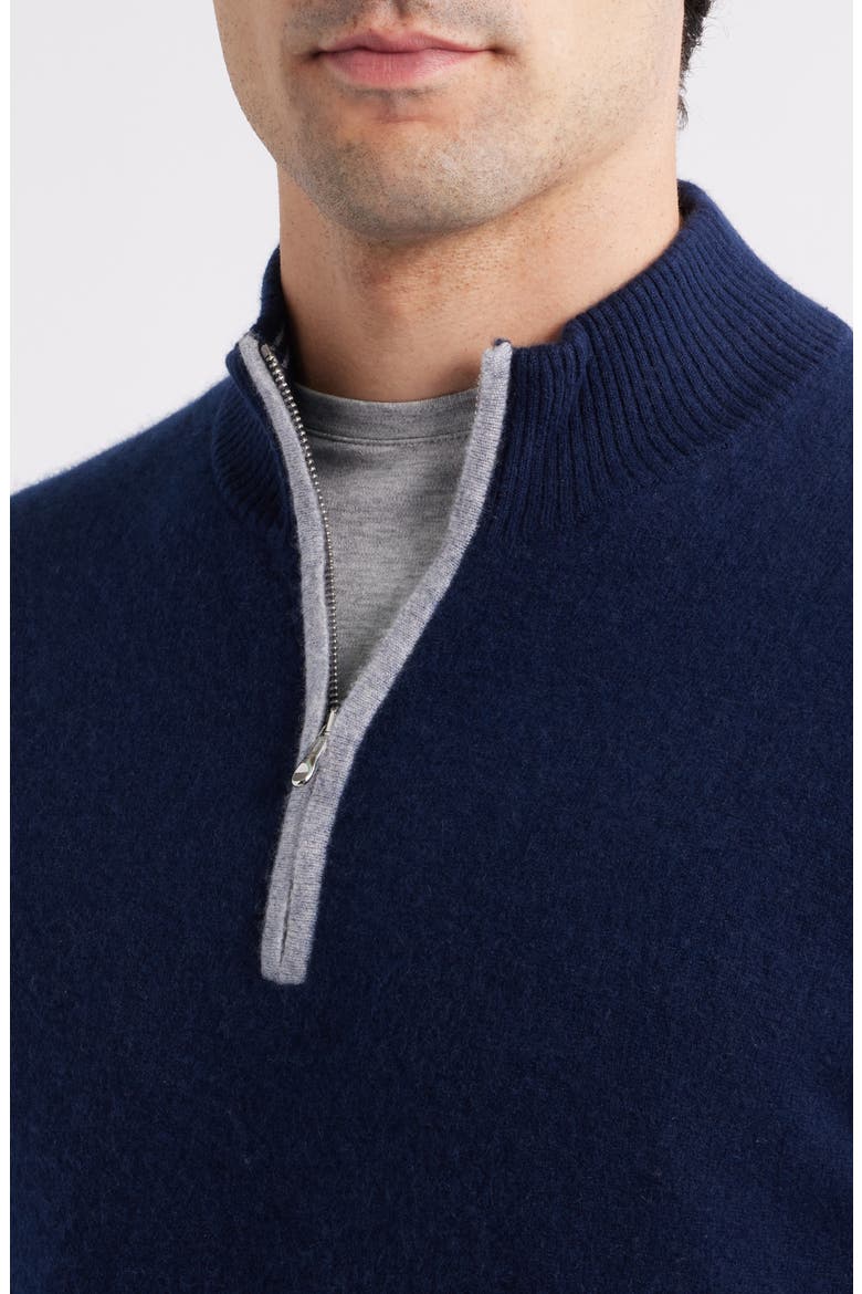 Niccolo Cashmere Quarter Zip Sweater, Alternate, color, NAVY