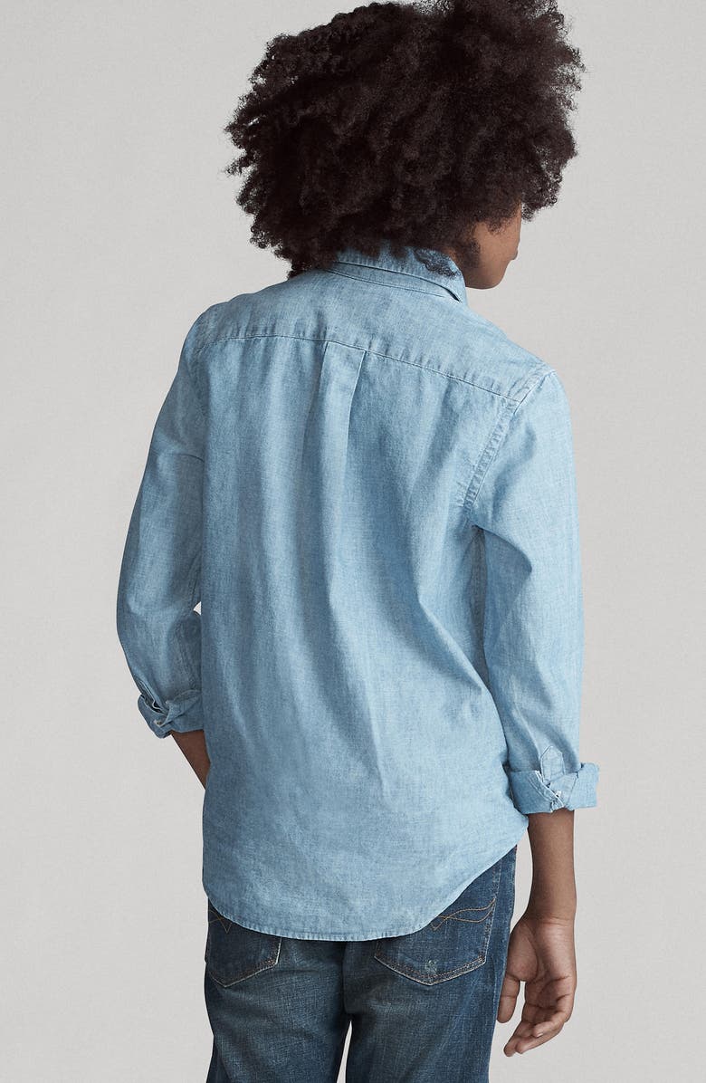 Polo Ralph Lauren Kids' Chambray Button-Down Shirt, Alternate, color, 