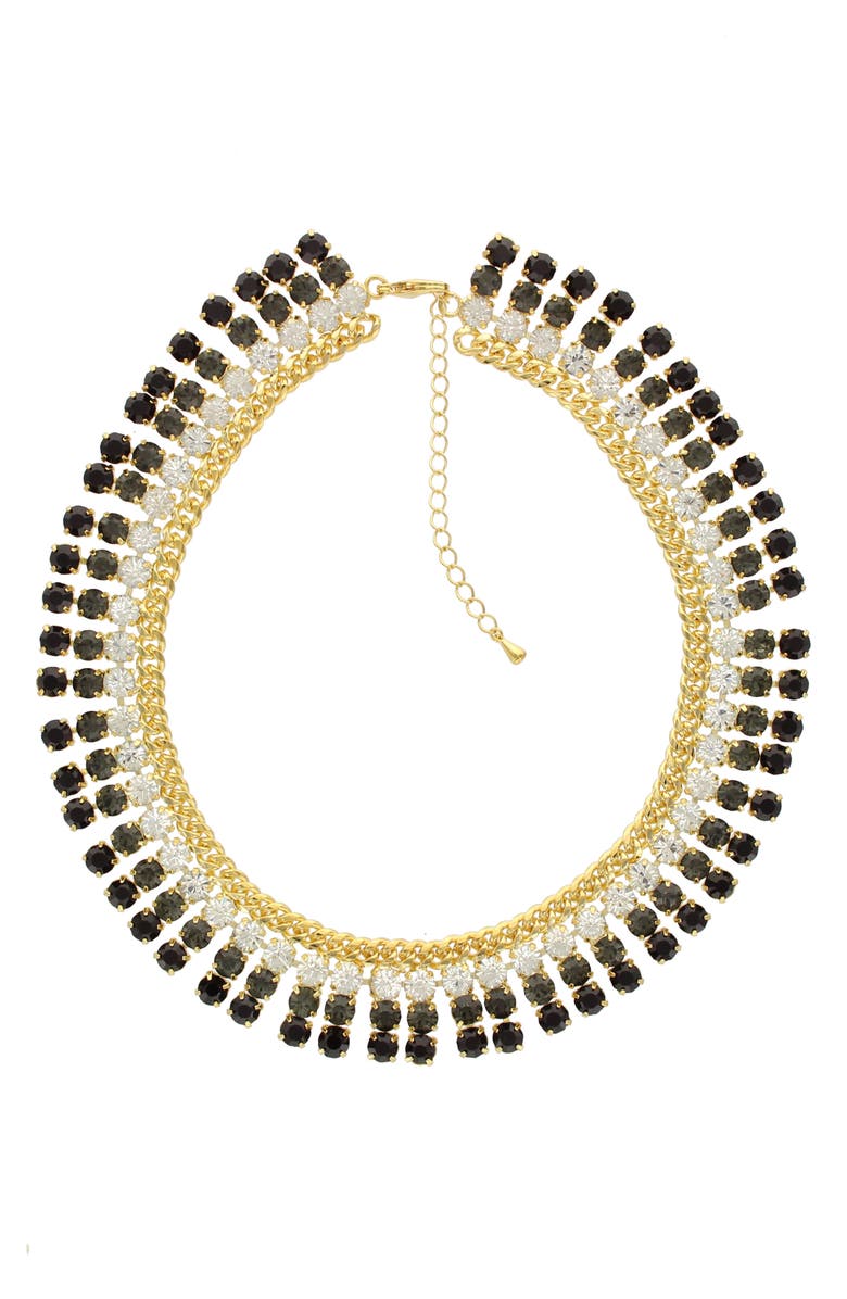 OLIVIA WELLES Statement Crystal Necklace, Main, color, Gold / Black