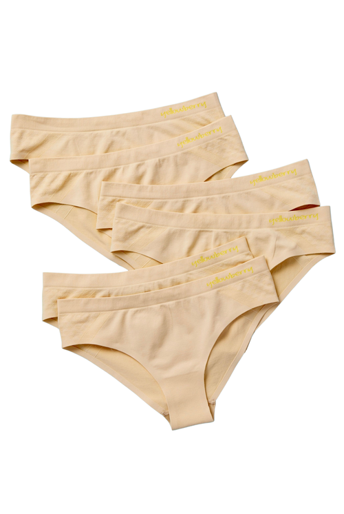 Yellowberry 6PK Seamless Bikini Underwear with Bonded Seam in Doe  product
