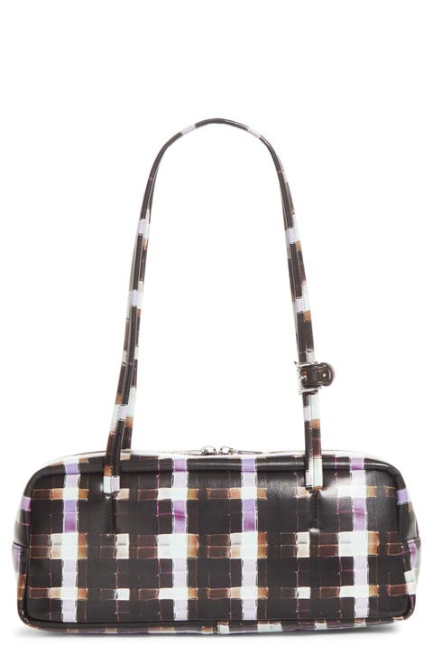 x Collina Strada Plaid Faux Leather Baguette Bag