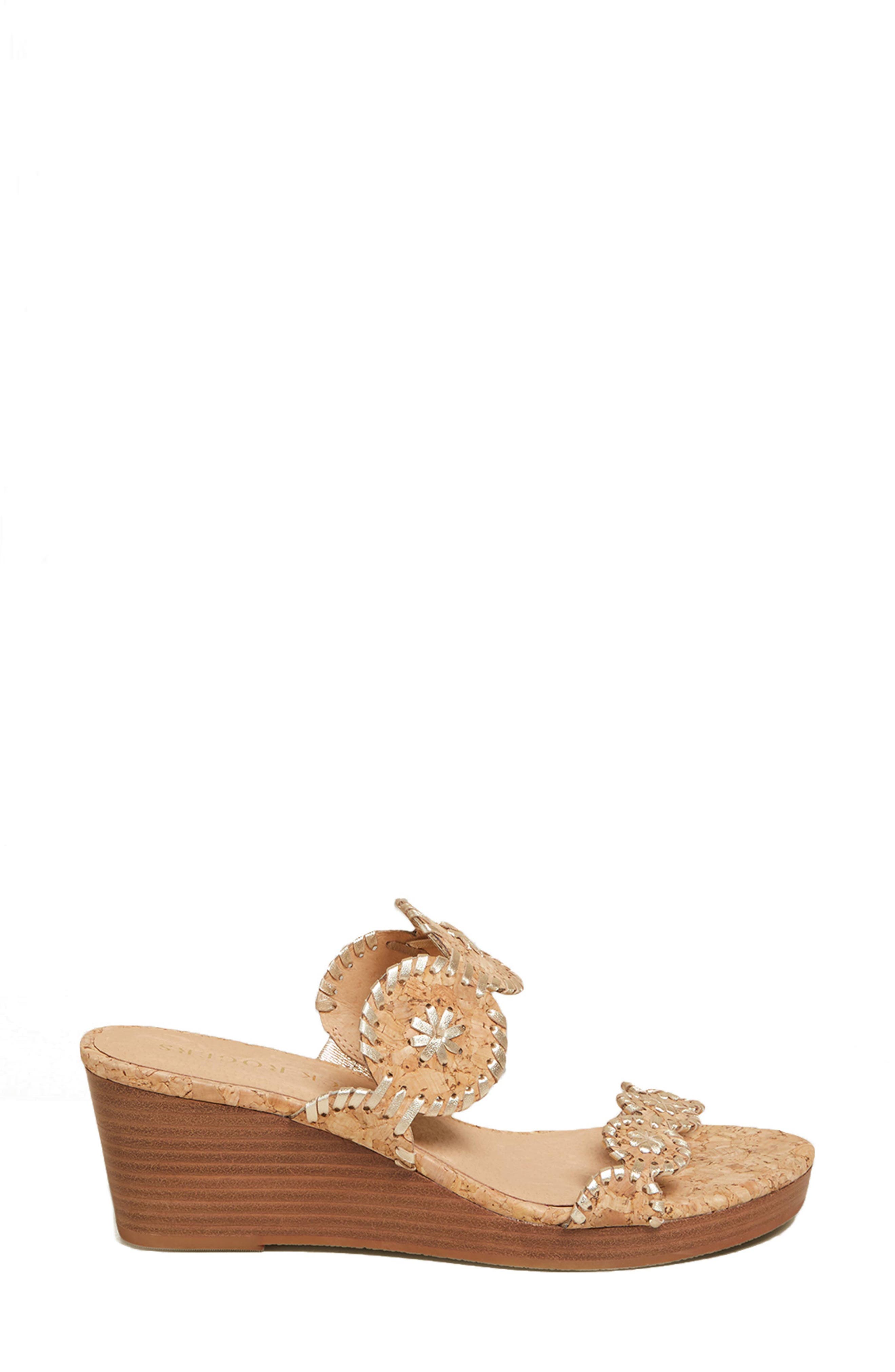 Lauren Wedge Slide Sandal, Alternate, color, NATURAL CORK/ GOLD