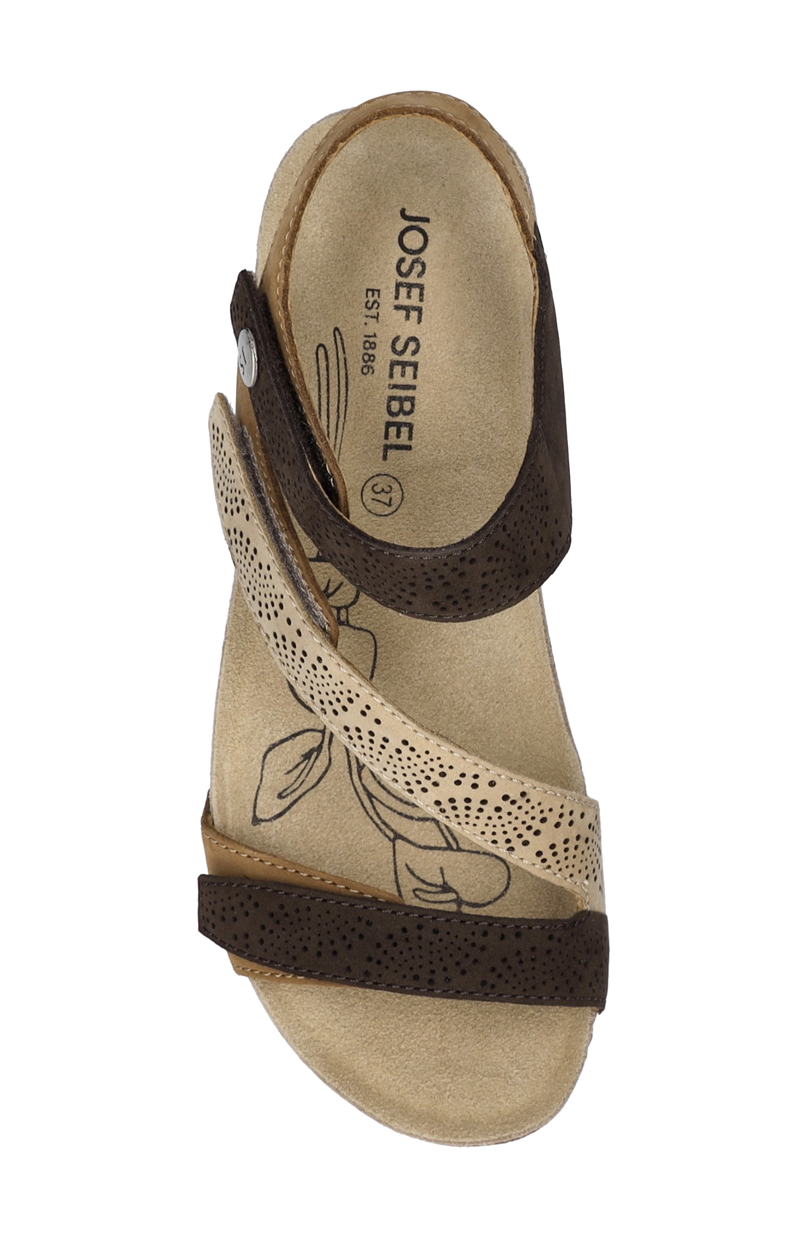 Josef Seibel Tonga 73 Ankle Strap Platform Wedge Sandal, Alternate, color, Nuss Multi