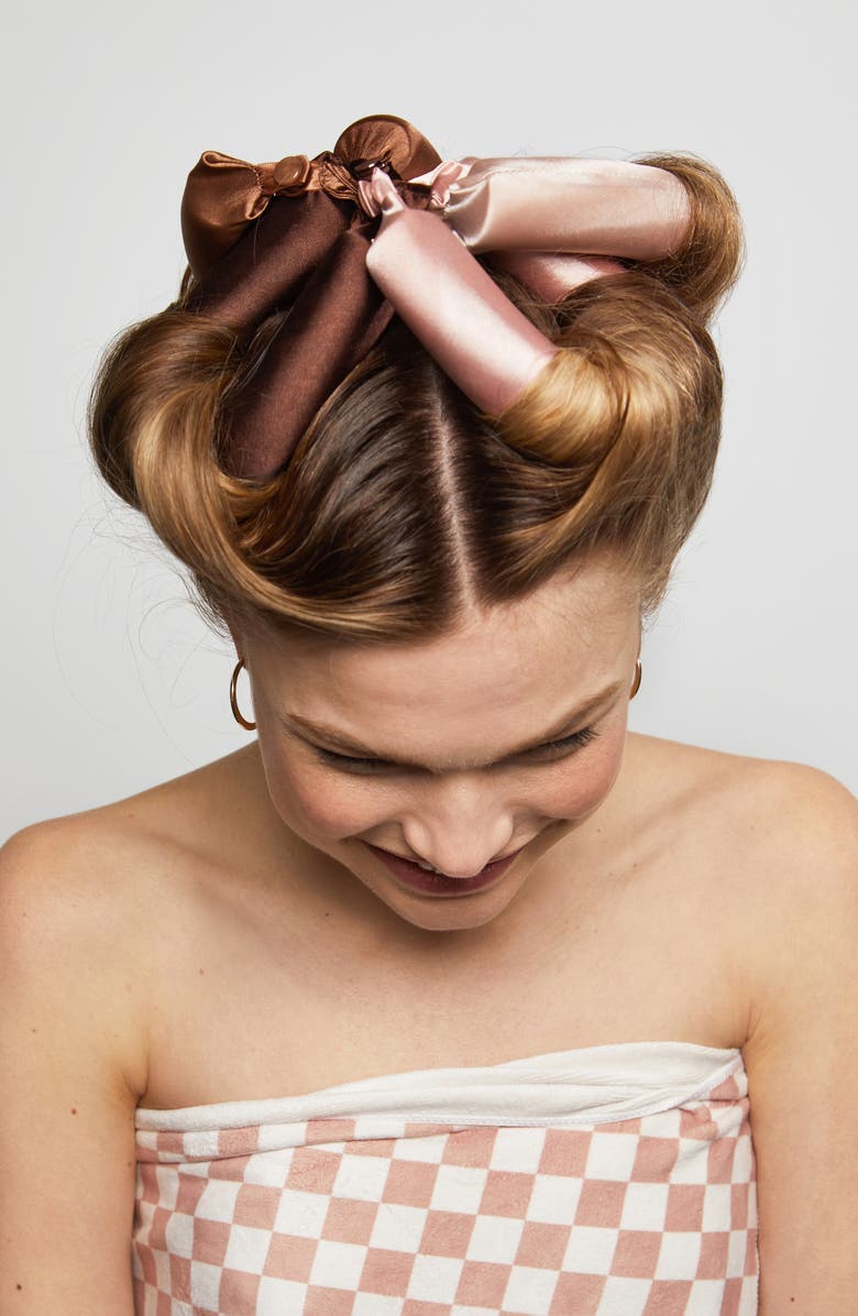 Kitsch 4-Piece Satin-Wrapped Jumbo Flexi Rods, Alternate, color, Rosewood