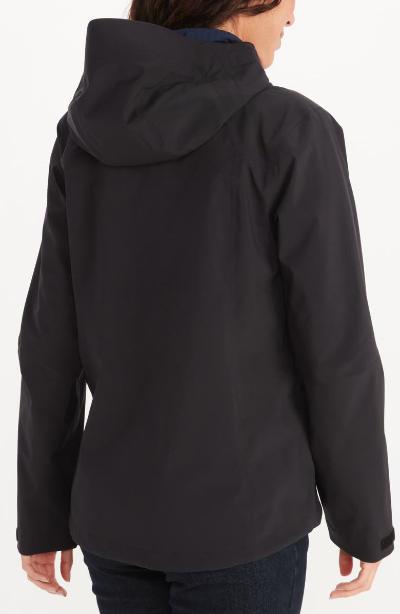 Marmot PreCip<sup>®</sup> Eco Pro Waterproof Hooded Jacket, Alternate, color, Black