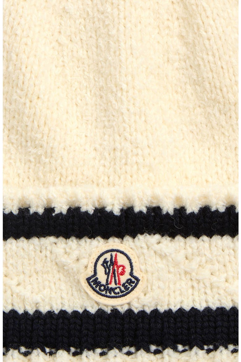 Logo Stripe Cuff Virgin Wool Blend Beanie, Alternate, color, WHITE/ NAVY