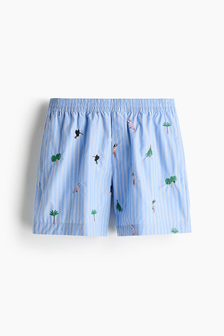 Relaxed Fit Shorts, Alternate, color, Light blue/patterned