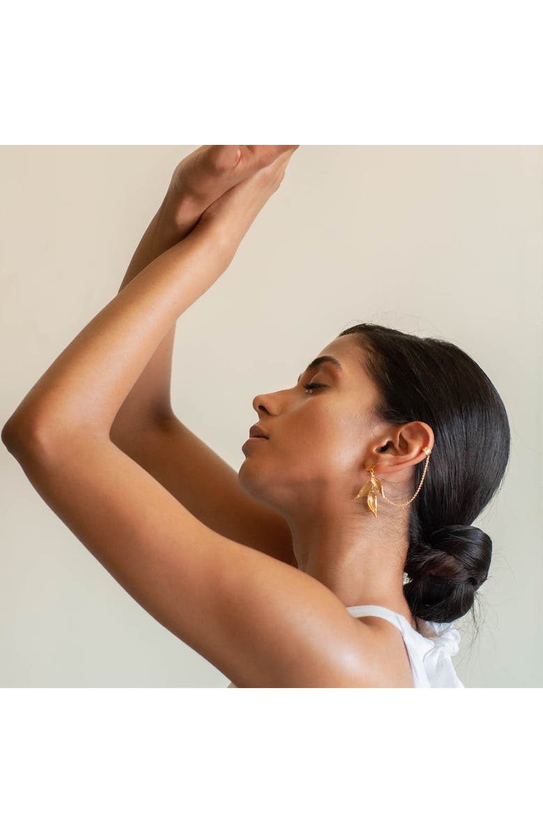 Dhwani Bansal ISARO MINI EARRINGS, Alternate, color, Gold Plated