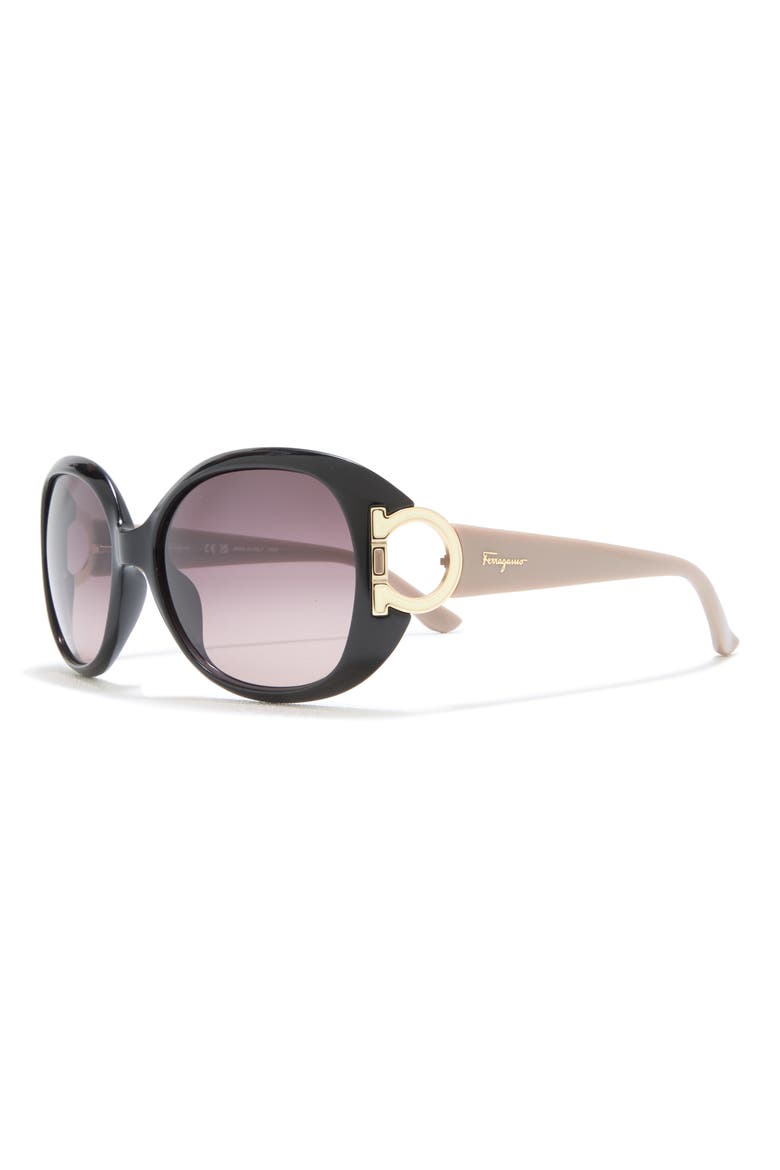 57mm Oversized Sunglasses, Alternate, color, BLACK