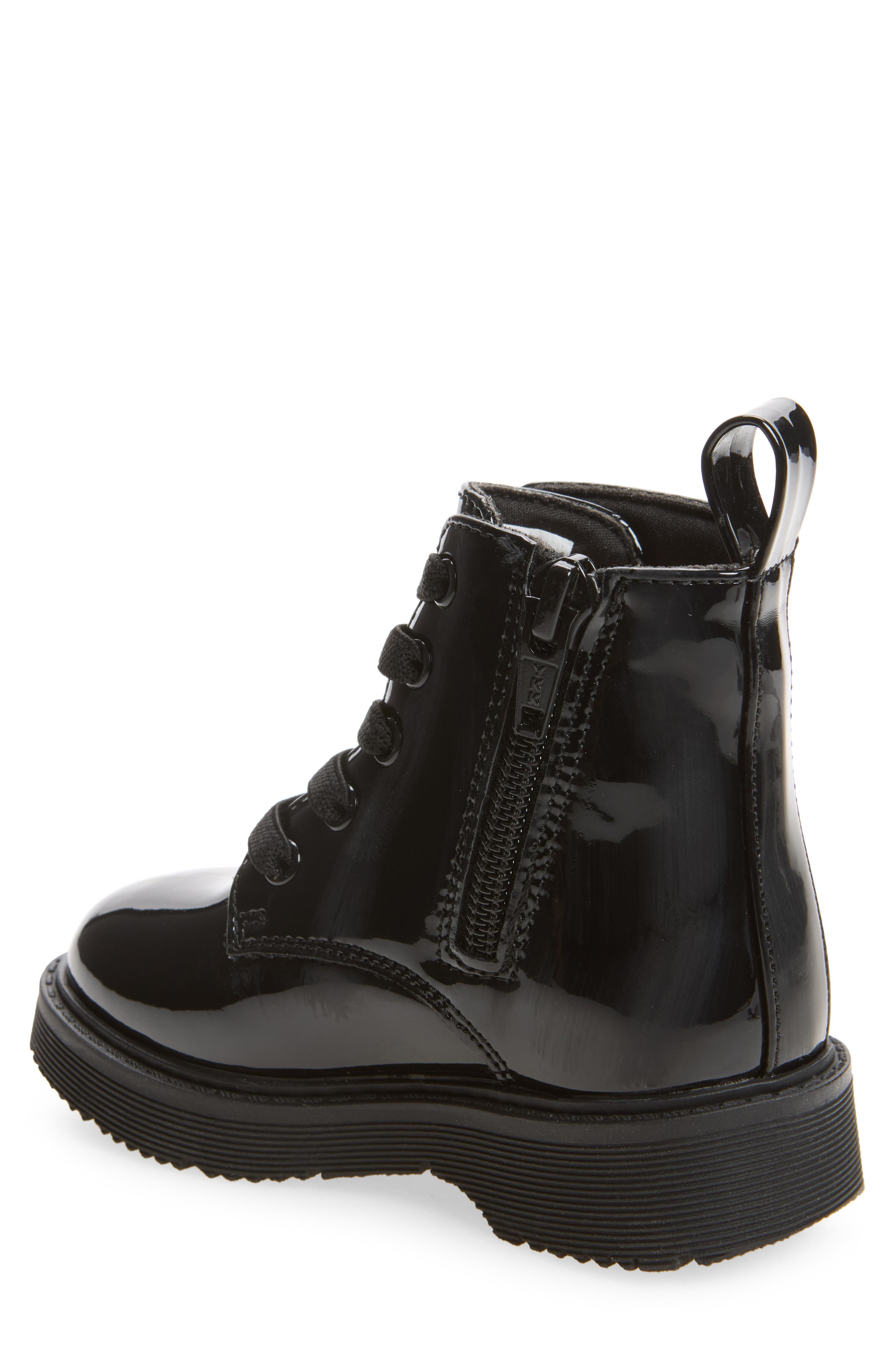 Kids' Valor Star Faux Leather Combat Boot, Alternate, color, BLACK