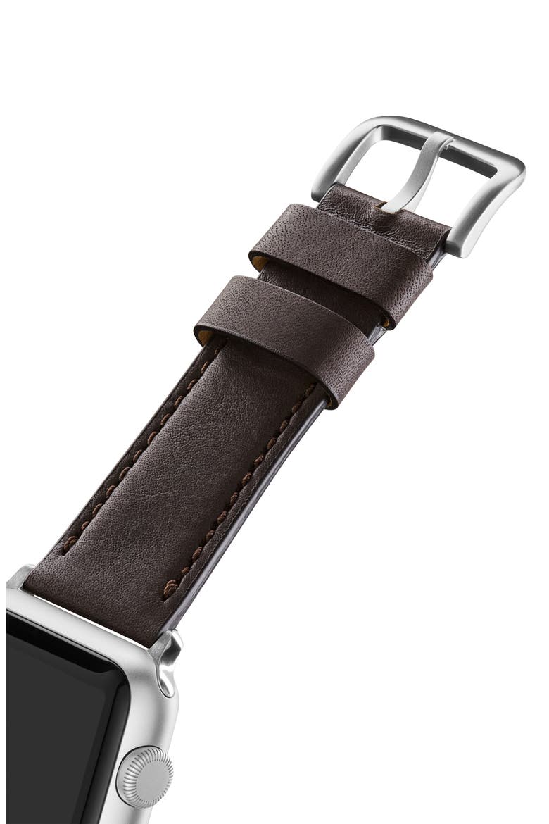 Rail Road Leather 17mm Apple Watch® Watchband, Alternate, color, KODIAK/ SILVER