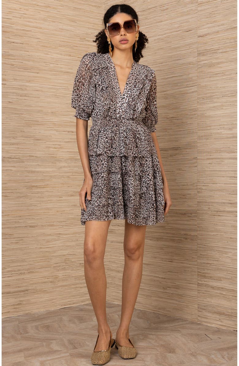 Hale Bob Blanche Chiffon Dress, Main, color, Brown