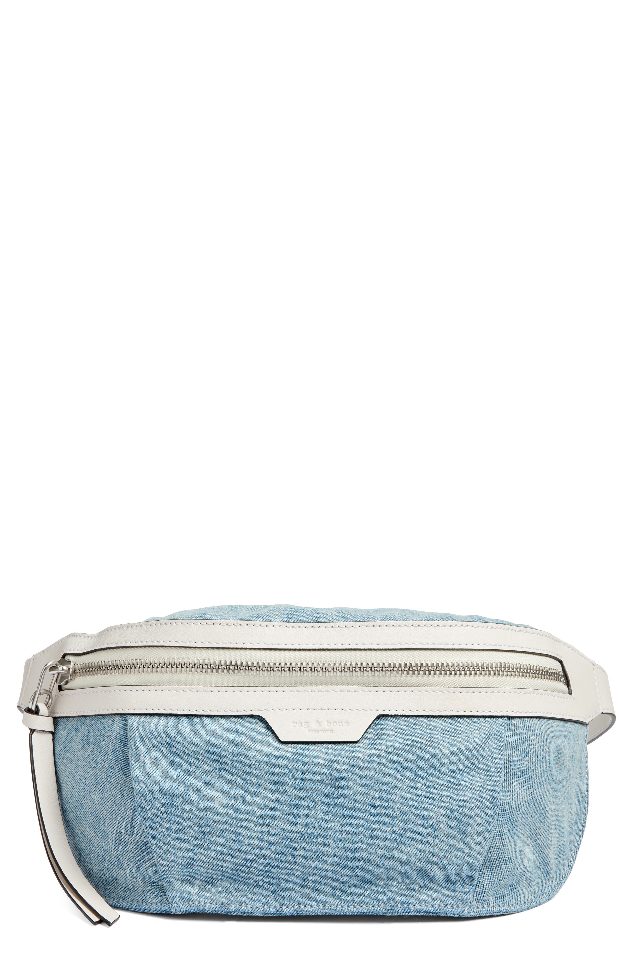 rag & bone Commuter Denim Belt Bag, Main, color, 