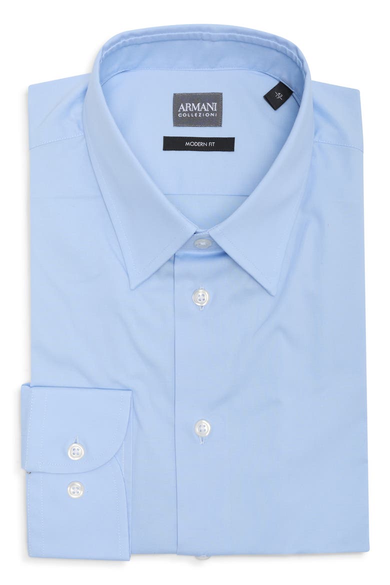 Modern Fit Stretch Cotton Dress Shirt, Main, color, LIGHT BLUE