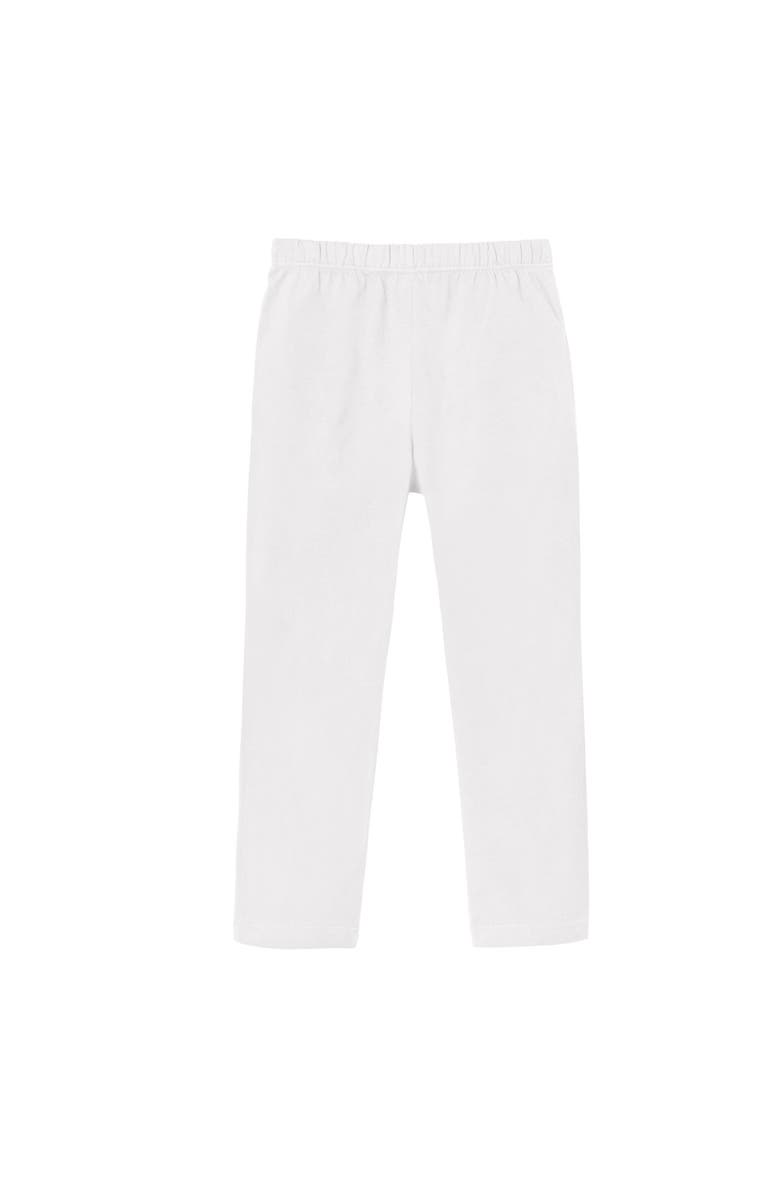 CITY THREADS Girls Soft 100% Cotton UPF 50+ Jersey Pocket Pants, Alternate, color, White