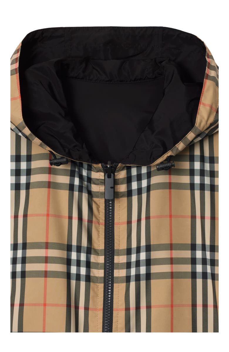 Burberry Reversible Check Hooded Jacket, Alternate, color, Sand