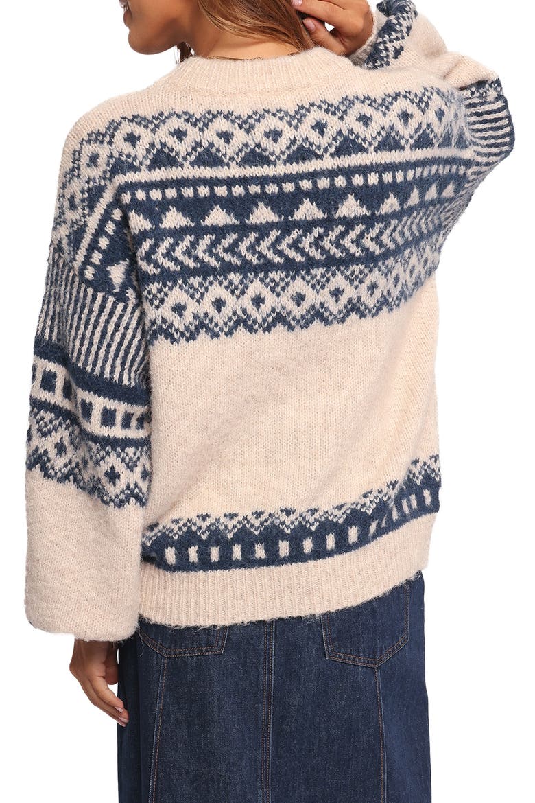 Lincoln Fair Isle Sweater, Alternate, color, NAVY