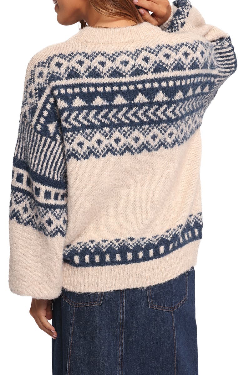Petal & Pup Lincoln Fair Isle Sweater, Alternate, color, Navy