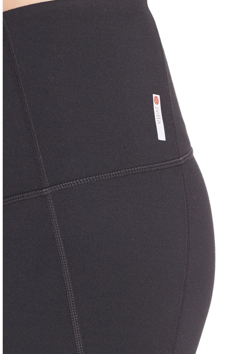 'Hatha' High Waist Crop Leggings, Alternate, color, BLACK