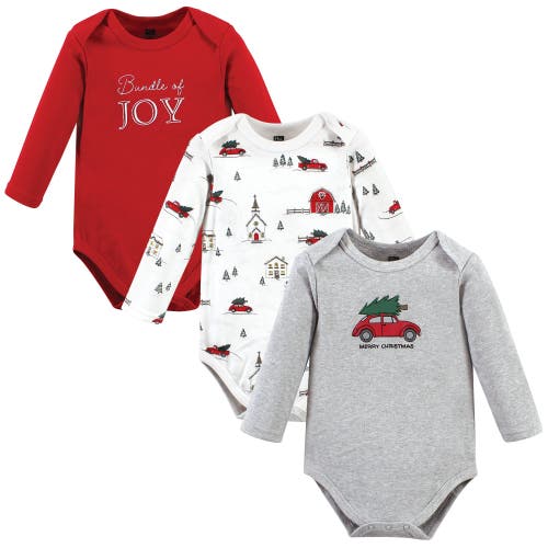 Hudson Baby Essential Long-sleeve Cotton Bodysuit Triple Set