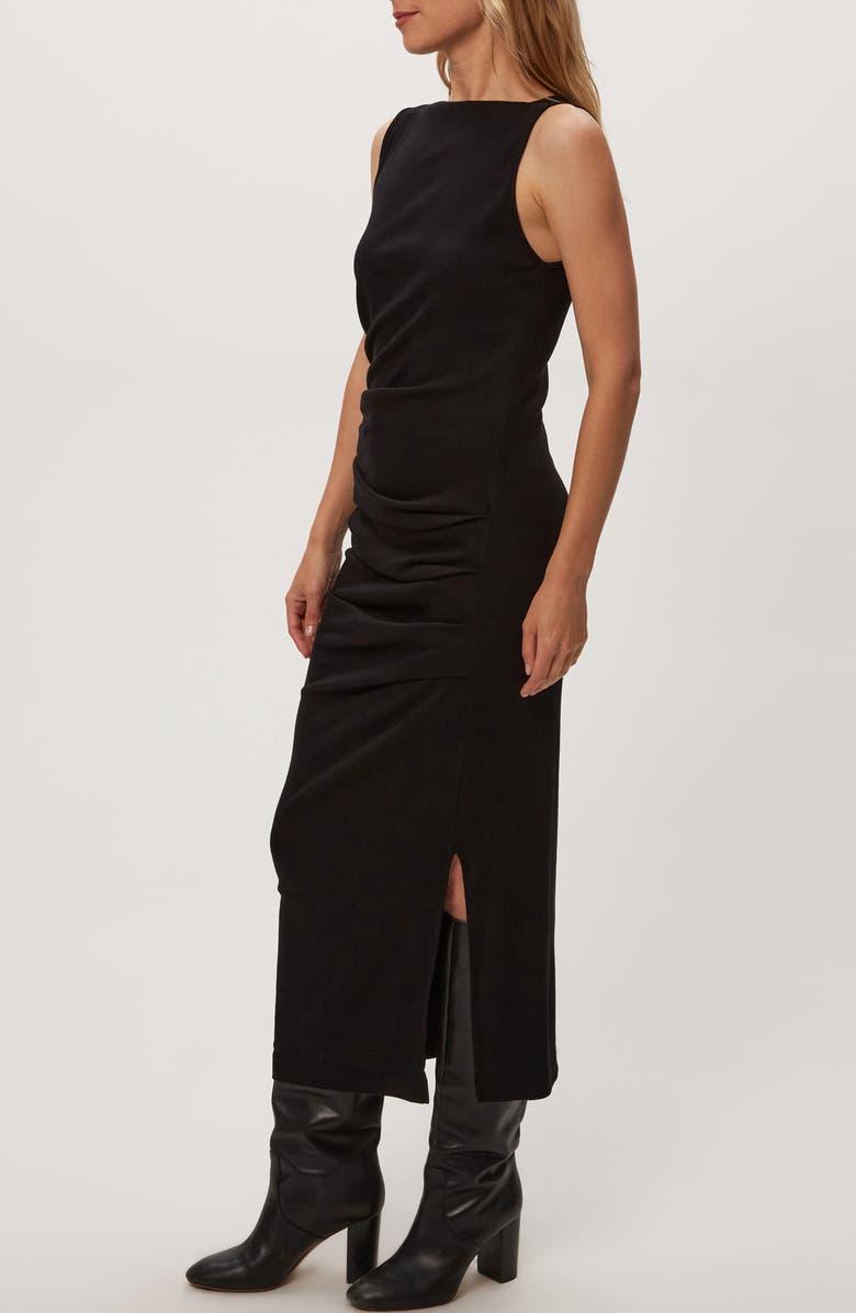 Michael Stars Reign Ruched Sleeveless Maxi Dress, Alternate, color, Black