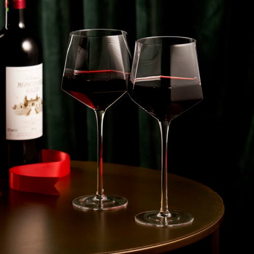 Viski Seneca Crystal Wine Glasses Set Of 2 In Clear