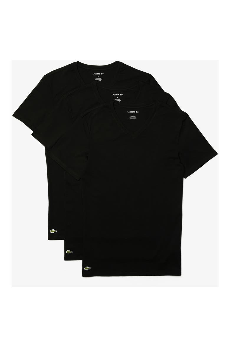 3-Pack Essential V-Neck T-Shirts, Main, color, BLACK