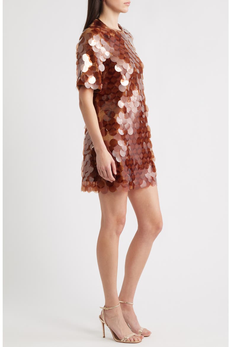 Stara Paillette Minidress, Alternate, color, CHOCOLATE