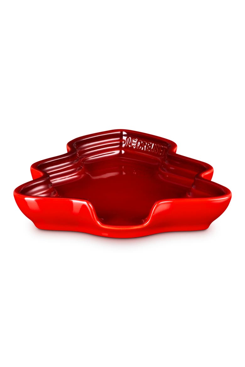 No#l Collection Stoneware Tree Platter, Alternate, color, CERISE