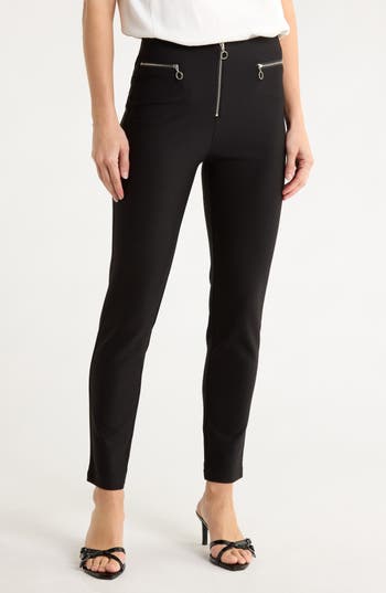 Patrizia Luca Zip Front Skinny Pants In Black