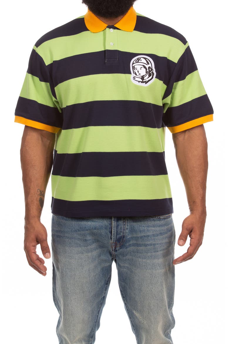 BB Tribeca Stripe Cotton Piqué Polo, Main, color, JADE LIME