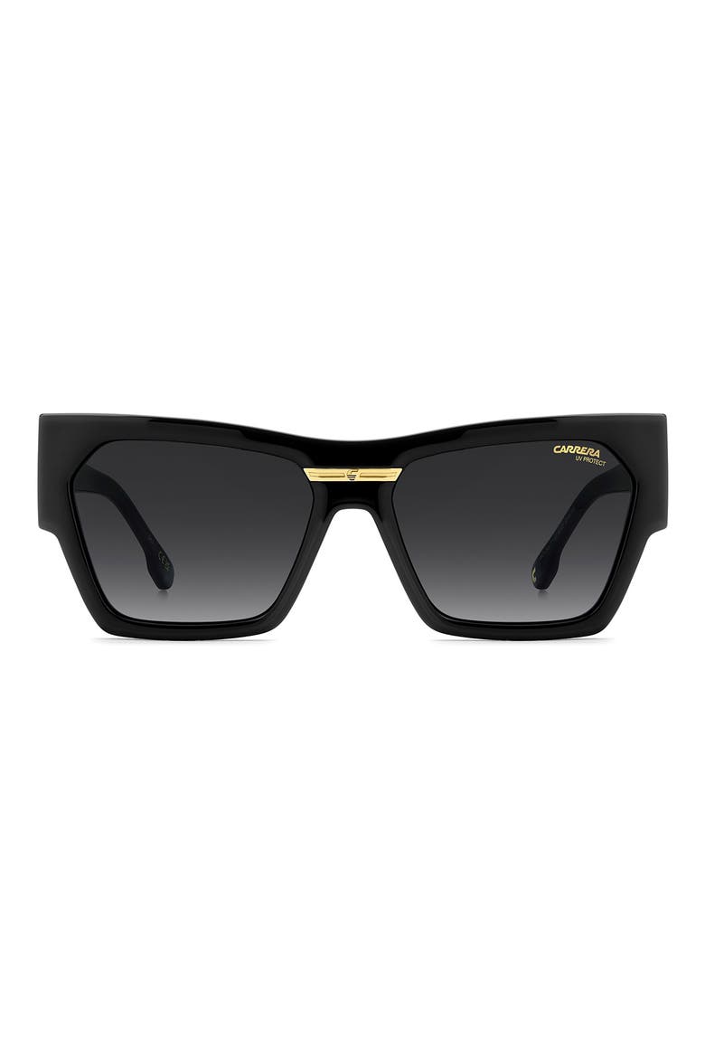 Victory 57mm Gradient Rectangular Sunglasses, Main, color, BLACK/ DARK GREY
