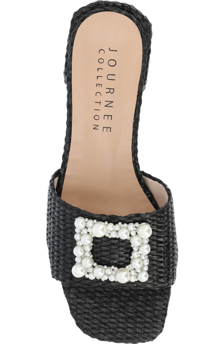Journee Collection Justina Embellished Raffia Slide Sandal, Alternate, color,