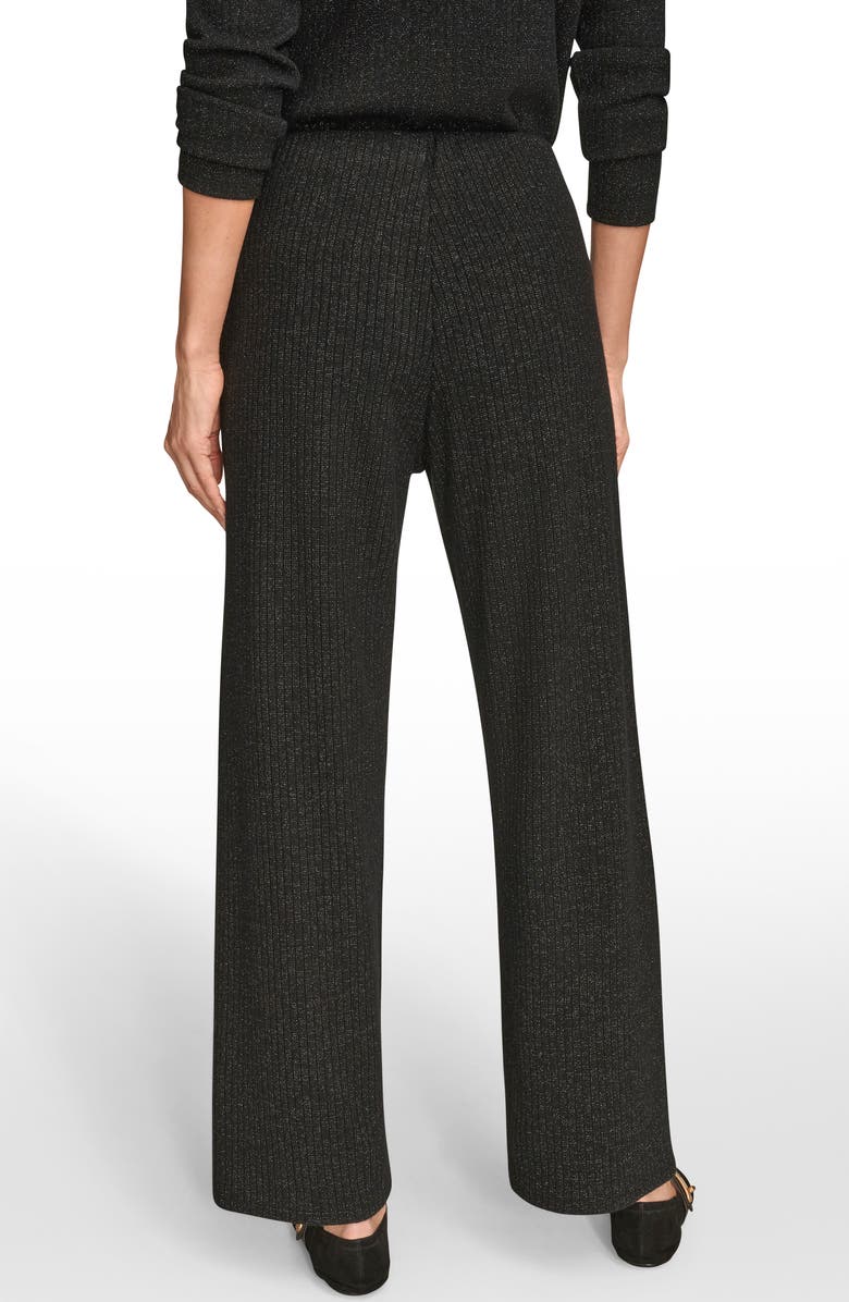 Donna Karan New York Wide Leg Rib Sweater Pants, Alternate, color, Black