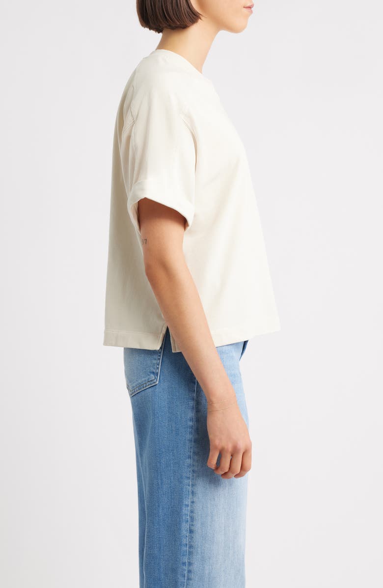 CITY BLUES Brie Boxy Short Sleeve Sweatshirt, Alternate, color, Bone White