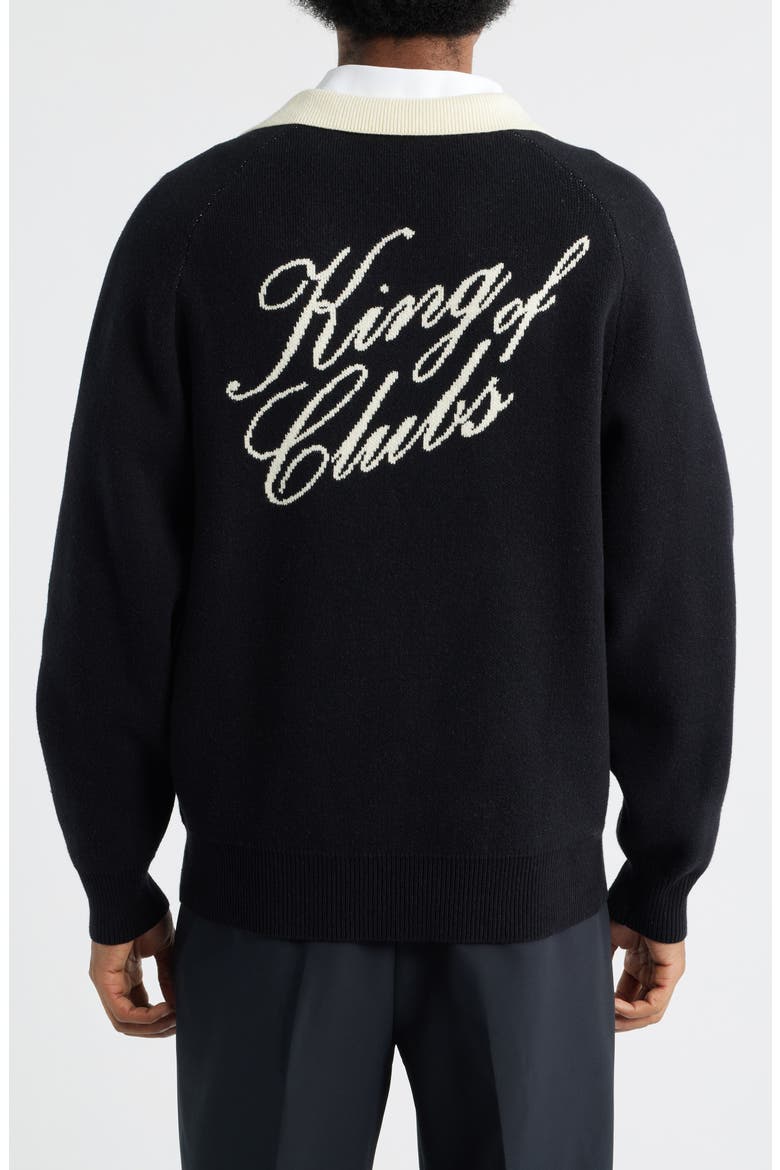 King of Clubs Polo Sweater, Alternate, color, BLACK