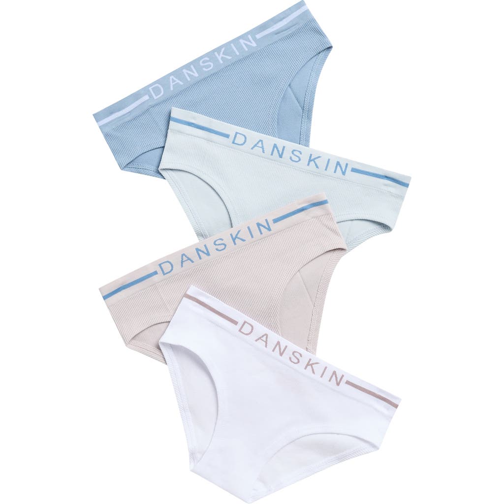 Danskin Kids' 4-pack Assorted Seamless Bikinis In Multi