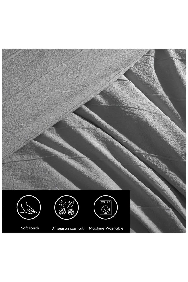 Tucks Jacquard Comforter & Sham Set, Alternate, color, MEDIUM / DARK GREY