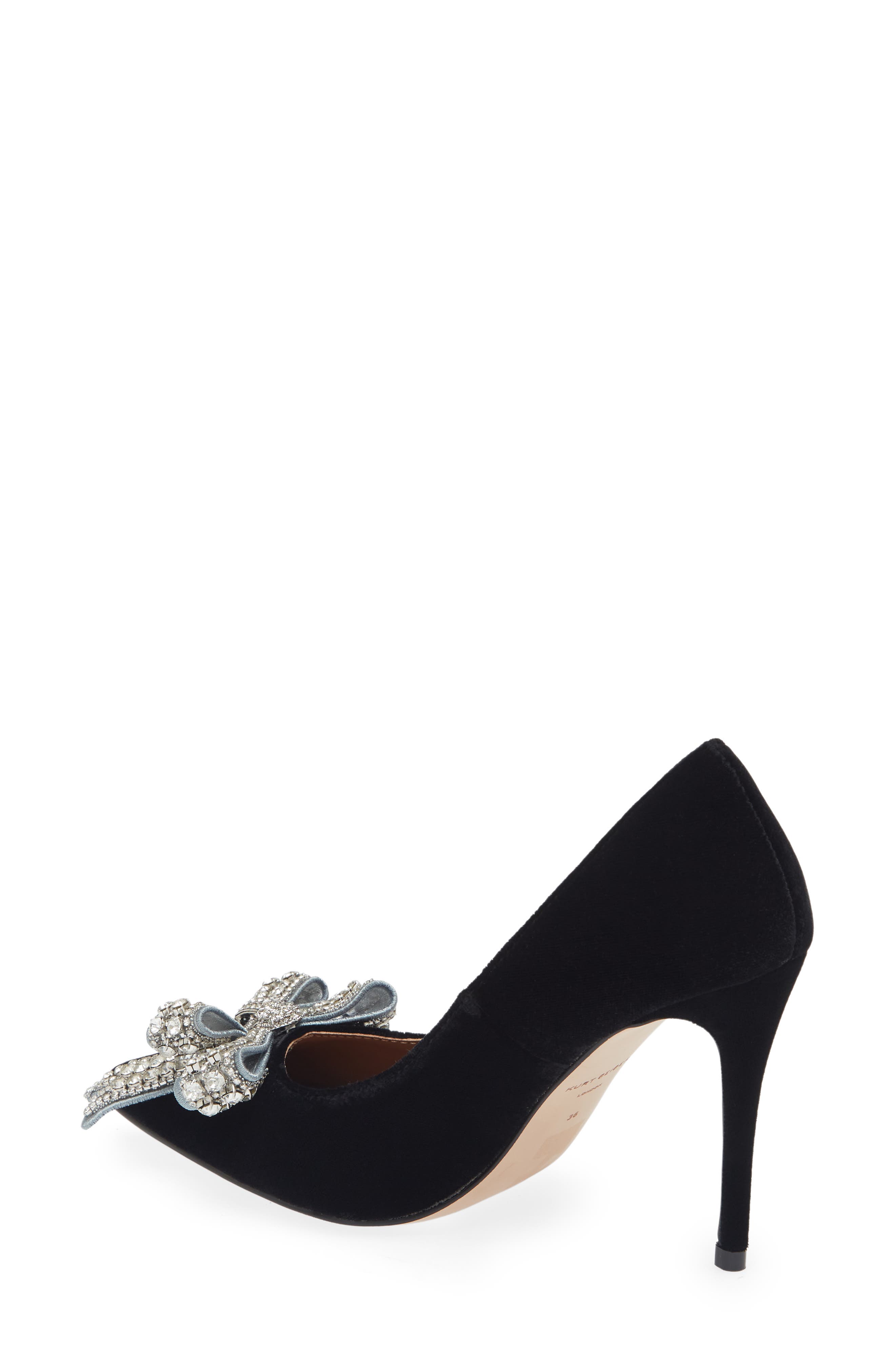 Kurt Geiger London Belgravia Bow Velvet Pointed Toe Pump, Alternate, color, 