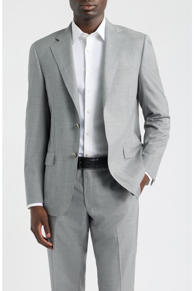 Light Grey Mélange Zegna Wool Suit, Alternate, color, LIGHT GREY