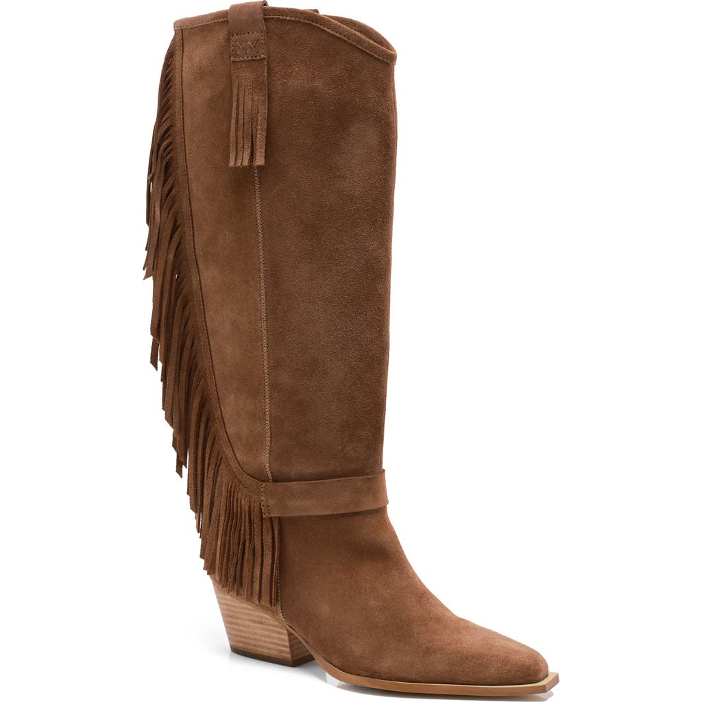 Free People Faith Fringe Western Boots Sand In Brown