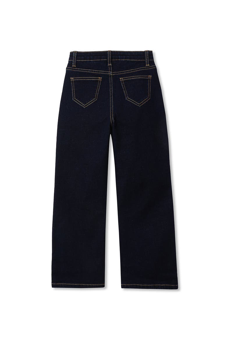 Girls Wide Leg Denim Jeans, Alternate, color, Dark Midnight Blue