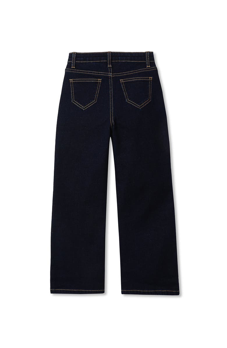 Lands' End Girls Wide Leg Denim Jeans, Alternate, color, Dark Midnight Blue