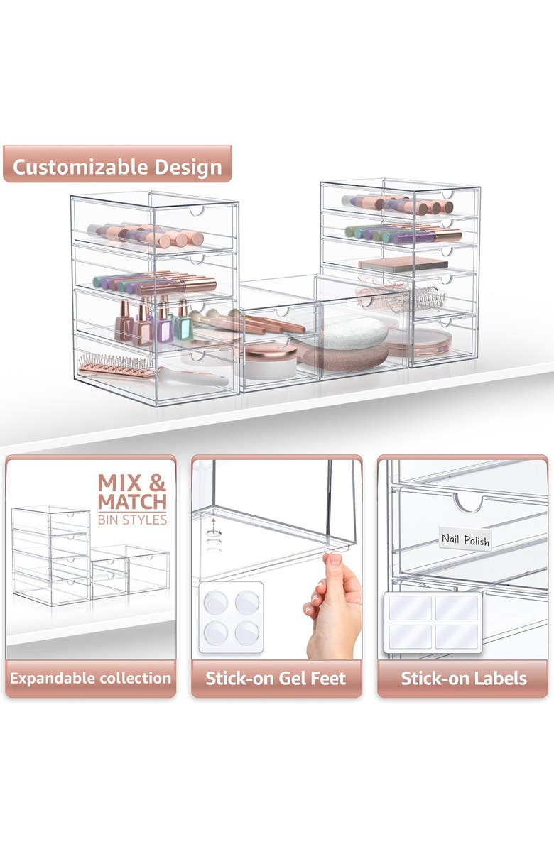 SORBUS 12-Drawer Acrylic Organizer, Alternate, color, Clear